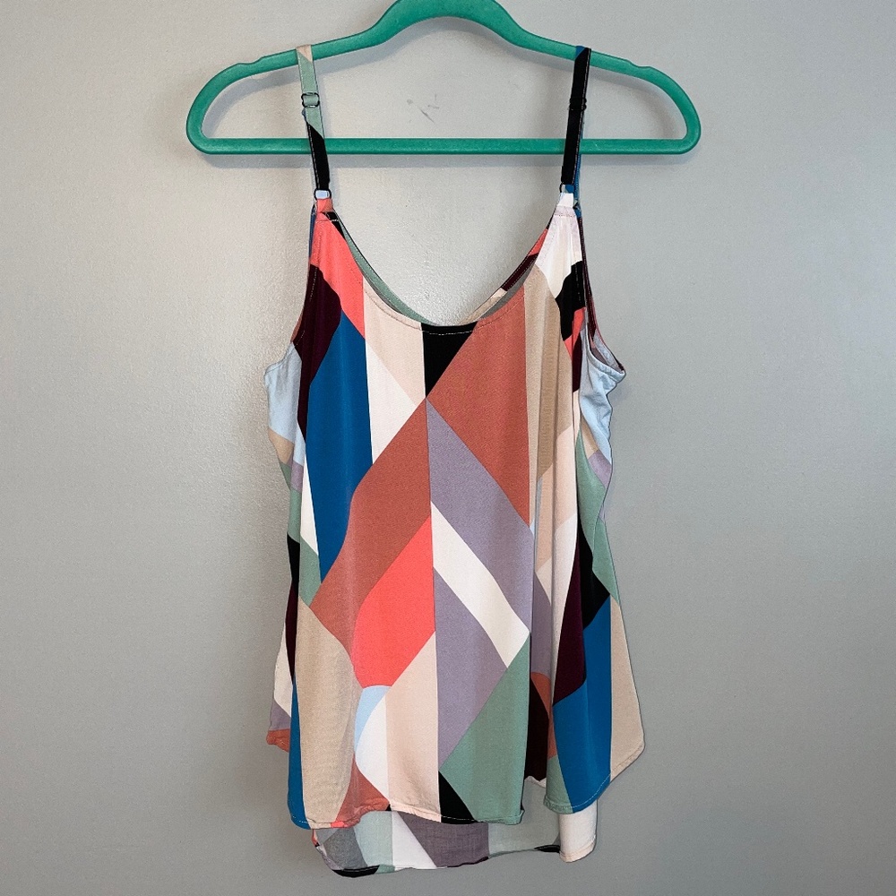 EUC Torrid Ava Multi Geo Challis Cami Tank Top Size 0 (Large) - Picture 3 of 9